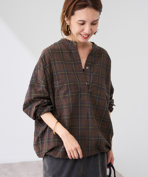 FRAMeWORK（フレームワーク） ブラウス シャツ シアーチェックドロスト