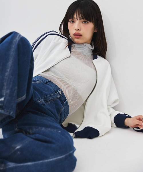 DIP IN CHOCOLATE ジャージ 袖リボン トラックジャケット「DIP IN