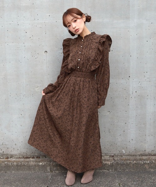 CECIL McBEE（セシルマクビー） ワンピース 花柄ピンタックフリル