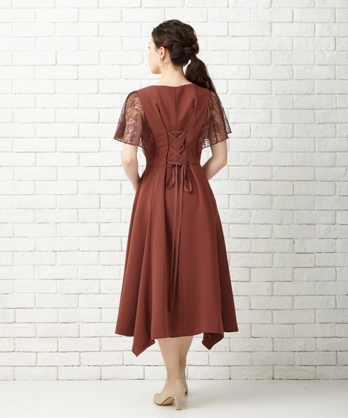 AIMER（エメ） ドレス イレギュラーヘムミモレ丈パーティードレス 結婚