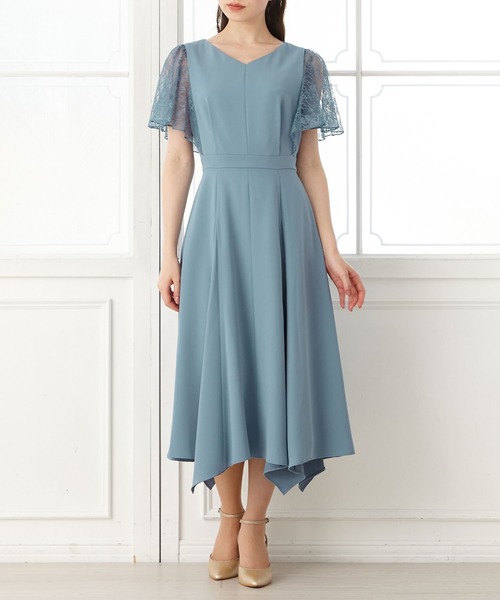 AIMER（エメ） ドレス イレギュラーヘムミモレ丈パーティードレス 結婚