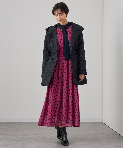 ANAYI（アナイ） ワンピース ポルカドットタイ衿付きワンピース