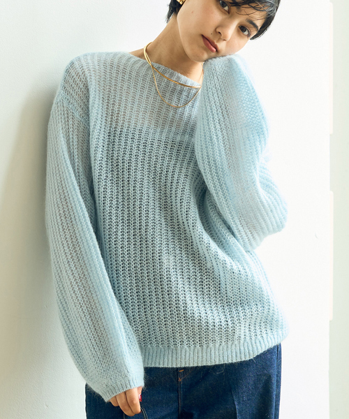 Rouge vif（ルージュ ヴィフ） ニット セーター ラメモヘアシアーパフ