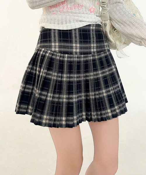 L*y様 OAKMOO チェック柄パッチワークプリーツミニスカート OAKMOO