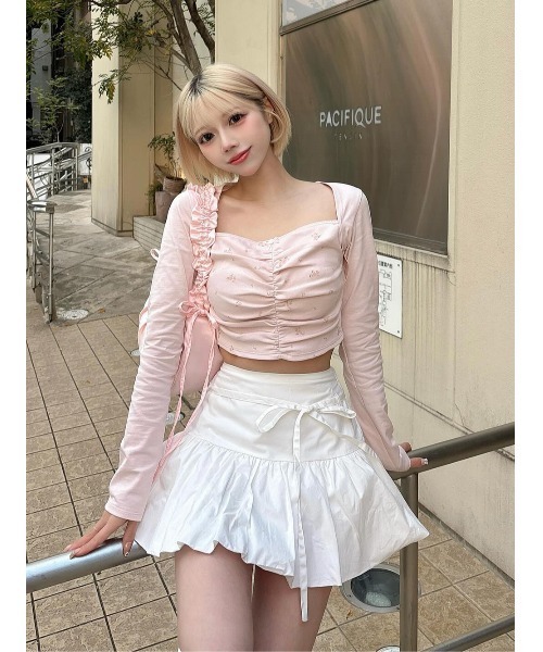 Darich（ダーリッチ） スカート ウエストリボンバルーンミニスカート