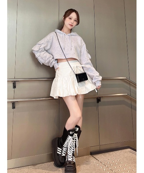 Darich（ダーリッチ） スカート ウエストリボンバルーンミニスカート