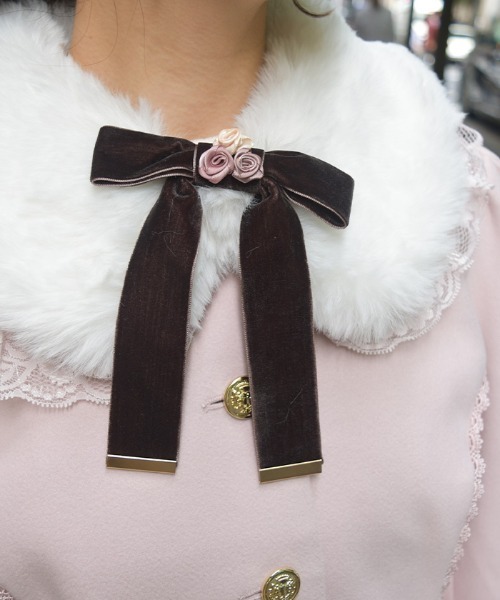 axes femme（アクシーズ ファム） ピーコート pコート ローズリボン付