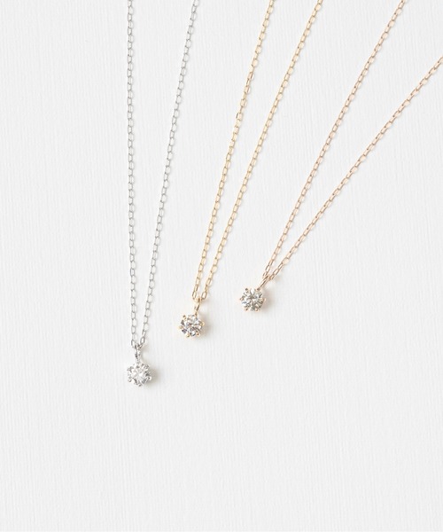 Jewel closet by L&Co. ネックレス K18 一粒ダイヤモンド ネックレス