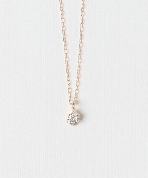 Jewel closet by L&Co. ネックレス K18 一粒ダイヤモンド ネックレス