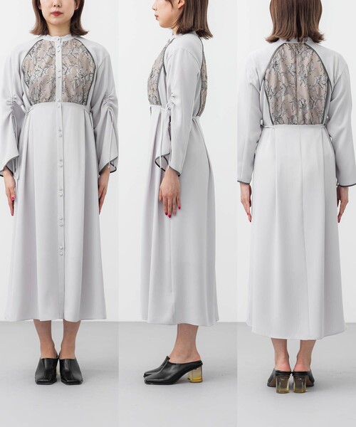 タグ付き 未使用 パブリックトウキョウ 水彩調 ワンピース グレー