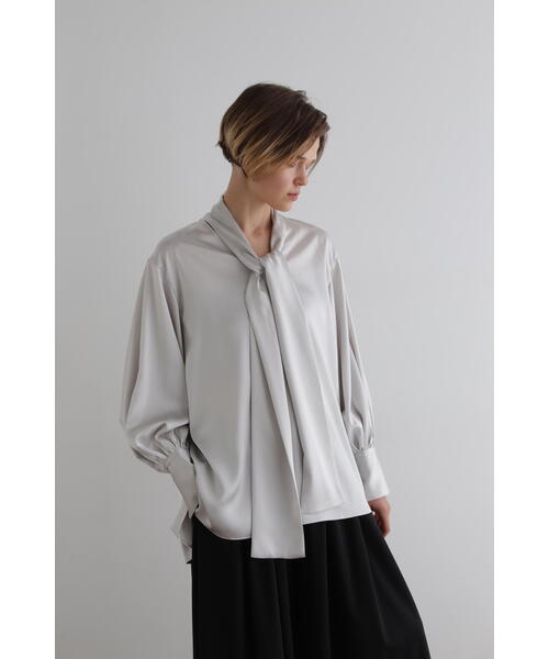 LE PHIL（ル フィル） ブラウス シャツ クラシックサテンブラウス