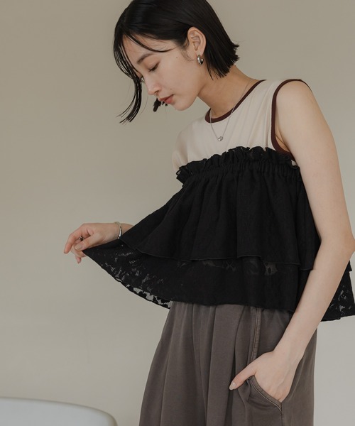 LOWRYS FARM（ローリーズファーム） キャミソール レースジャガード