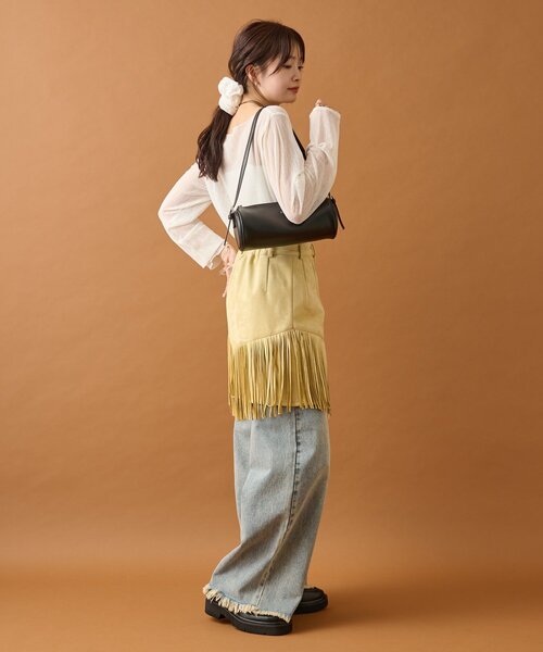 vintage】スウェードフリンジスカート【Jantique】 vintage