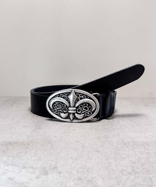CALIFORNIA OUTFITTERS ベルト 5A17 シルバーバックルベルト 黒 ユリ
