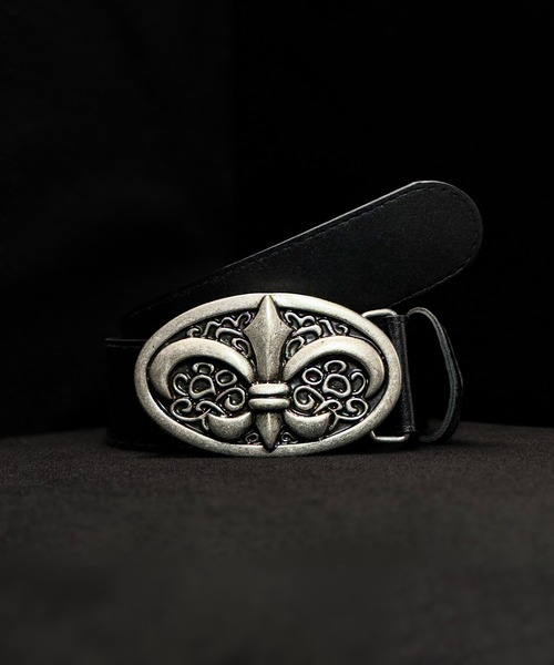 CALIFORNIA OUTFITTERS ベルト 5A17 シルバーバックルベルト 黒 ユリ