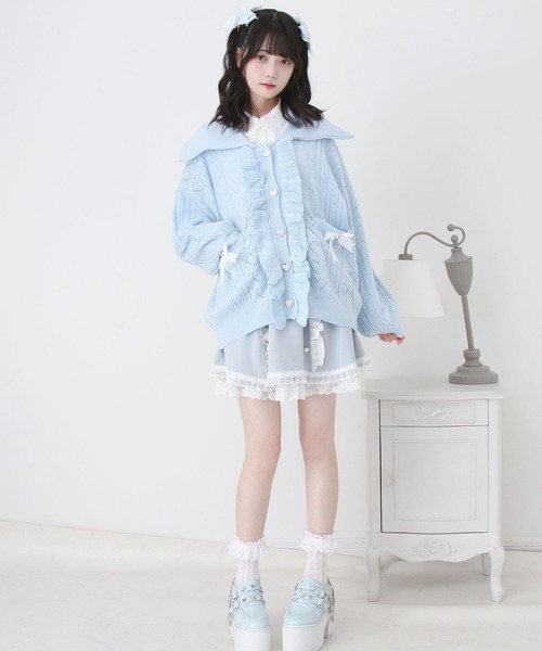 DearMyLove カーディガン セーラ襟フリルカーディガン レディース