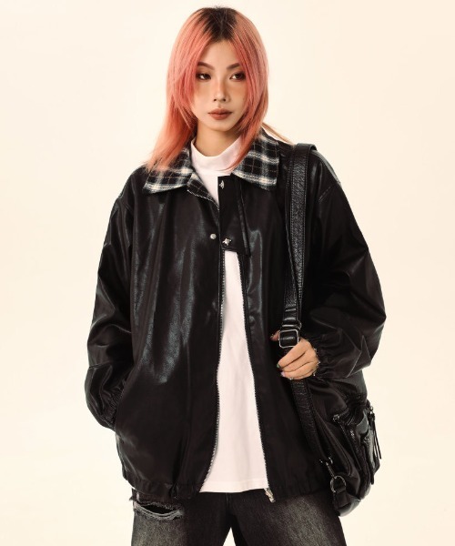 FreeZone ブルゾン アウター 「2WAY」リバーシブルチェックカラー