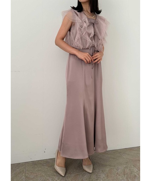 Dorry Doll（ドリードール） ドレス チュールレイヤードサテンドレス