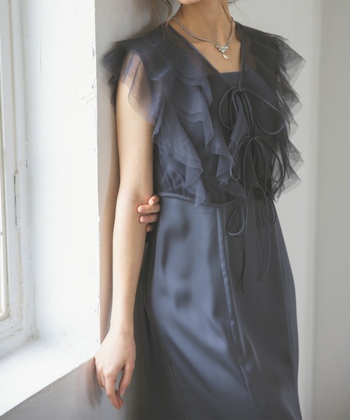 Dorry Doll（ドリードール） ドレス チュールレイヤードサテンドレス