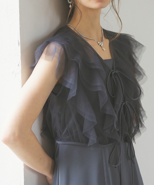 Dorry Doll（ドリードール） ドレス チュールレイヤードサテンドレス