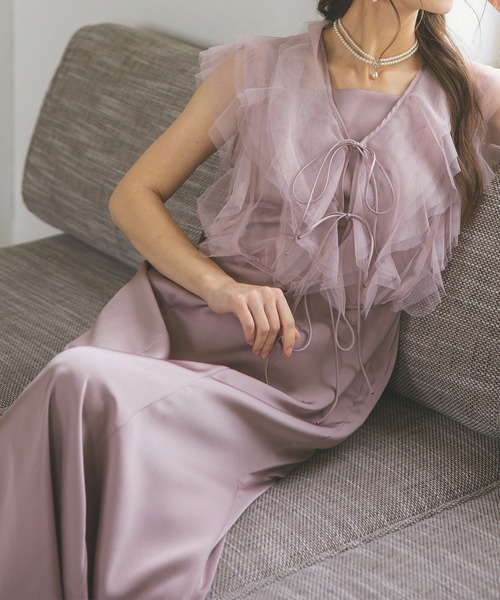 Dorry Doll（ドリードール） ドレス チュールレイヤードサテンドレス