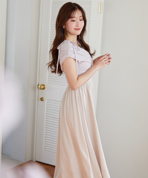 Her lip to ワンピース Gathered Bicolor Dress : ZOZOTOWN Yahoo!店
