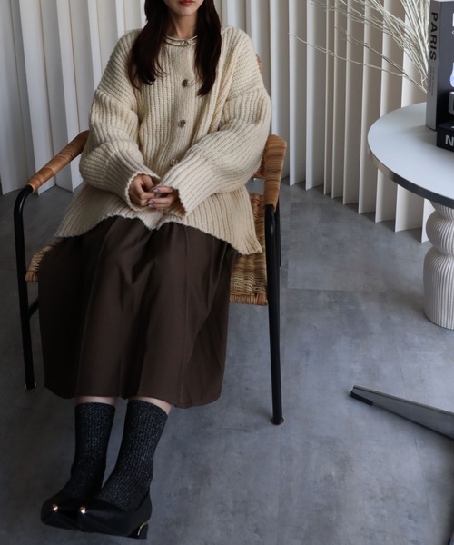 YENNA カーディガン 「モヘア風ニットオーバーカーディガン」前後2WAY