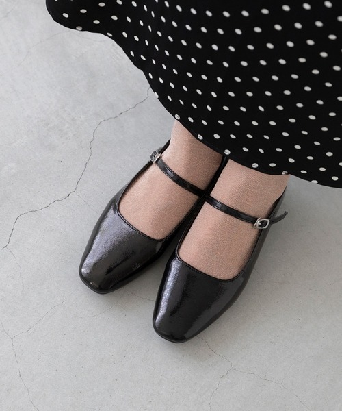 menue（メヌエ） パンプス やわらか スクエアトゥ メリージェーン