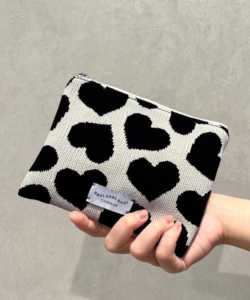 Flowering（フラワーリング） ポーチ ハート/リボン/ニット/フラット