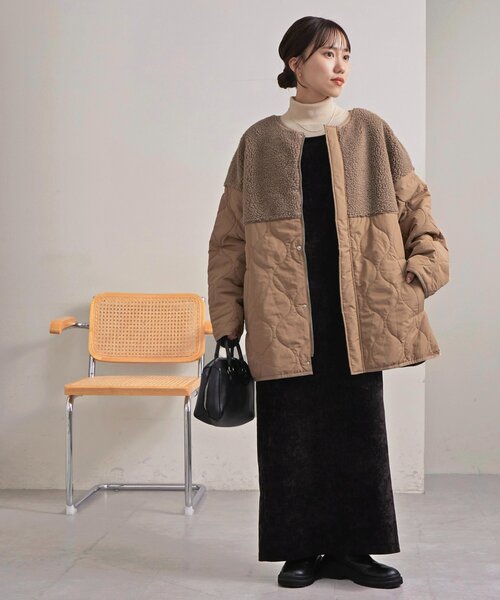 Discoat（ディスコート） コート アウター ボア切替キルティングコート