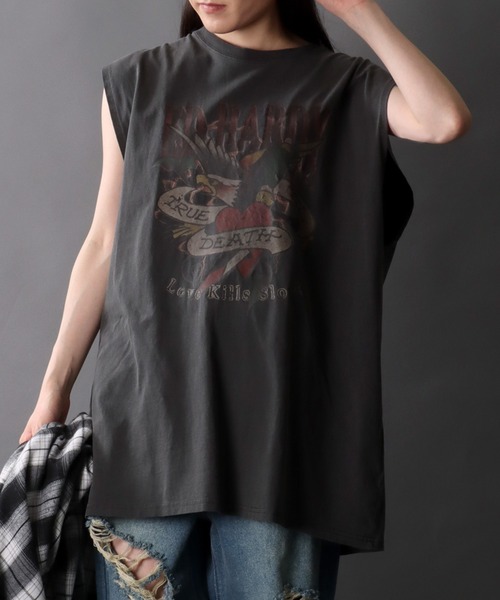 Ed Hardy（エド・ハーディー） タンクトップ ピグメント加工