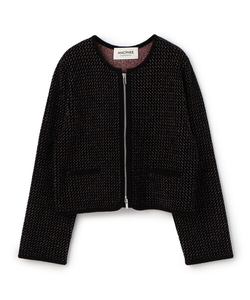 MACPHEE（マカフィー） カーディガン シェニールジャカード ジップ