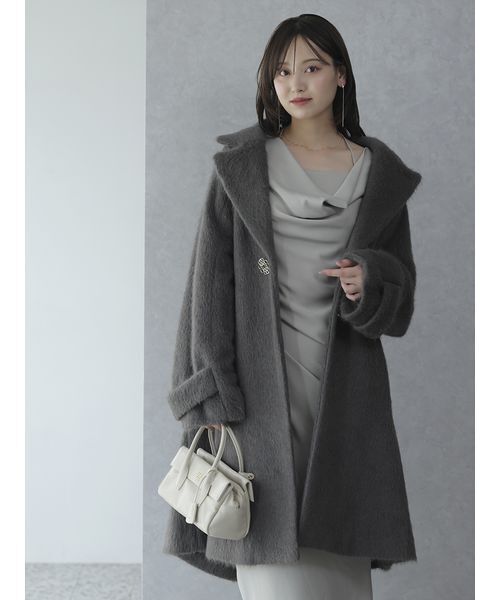 SNIDEL（スナイデル） コート チェスターコート ブローチ付きシャギー