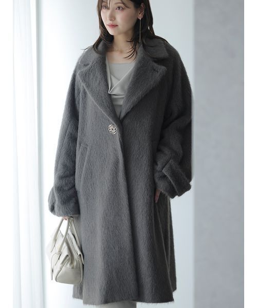 SNIDEL（スナイデル） コート チェスターコート ブローチ付きシャギー