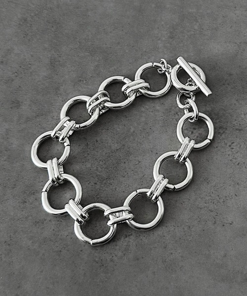 ブレスレット 「SILVER925コーティング」メタルアンカー＆サークル