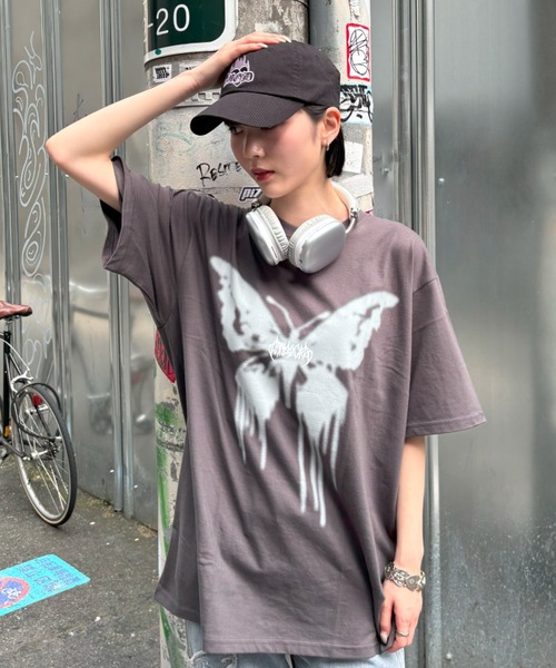 MAHAGRID（マハグリッド） tシャツ BUTTERFLY GOTH TEE/蝶 Tシャツ