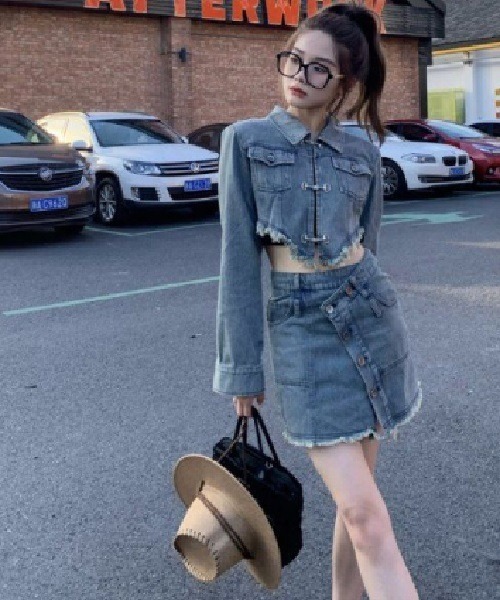 Ritomo De Ricco セットアップ クロップドデニムジャケット+デニムミニ