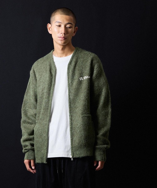 90s スペイン製 モヘヤニット カーディガン ボックスシルエット グランジ