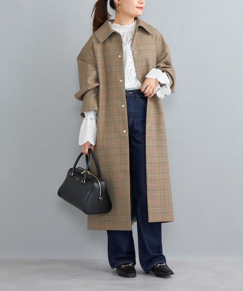 SHIPS（シップス） ステンカラーコート コート チェックステンカラー