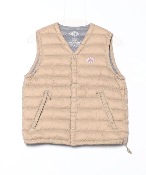 Danton（ダントン） 刺繍ダウンベスト 34 ベージュ メンズ : ZOZOTOWN