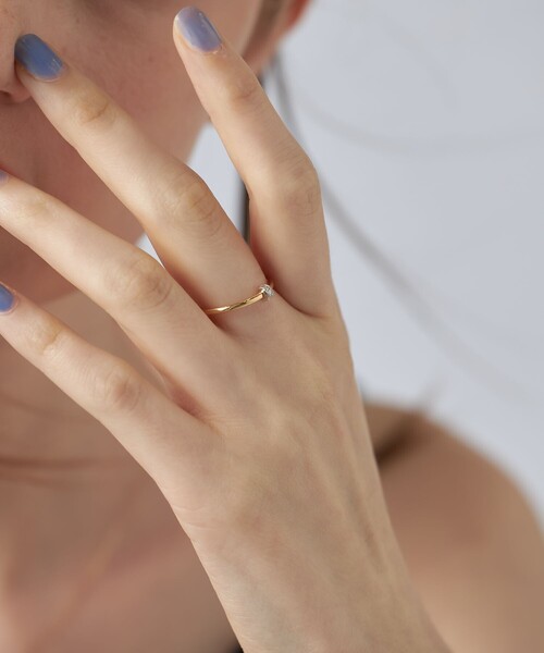 ete（エテ） 指輪 リング 「レイヤード」 K18YG ダイヤモンド リング