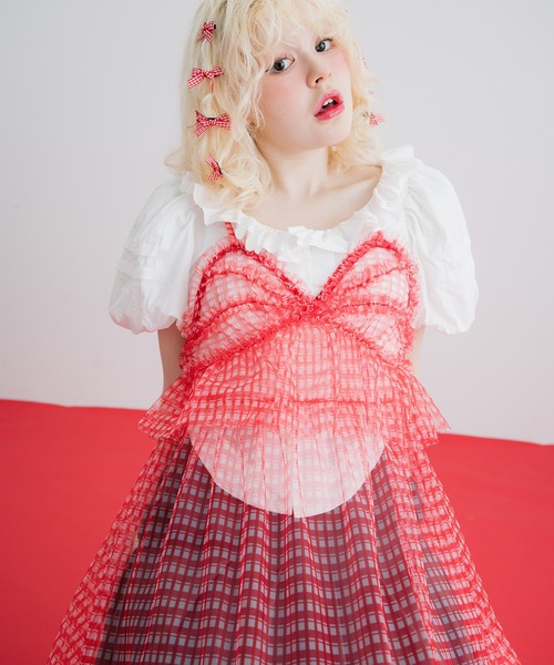 monepine ワンピース gingham check cami dress/ギンガムチェック