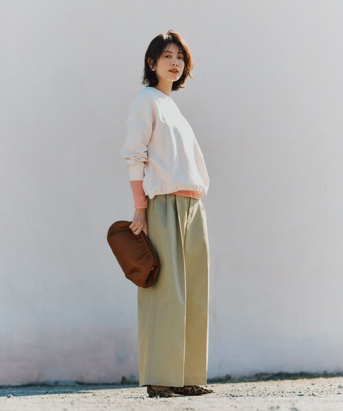 uncrave（アンクレイヴ） パンツ チノギャバジン ワイドトラウザー