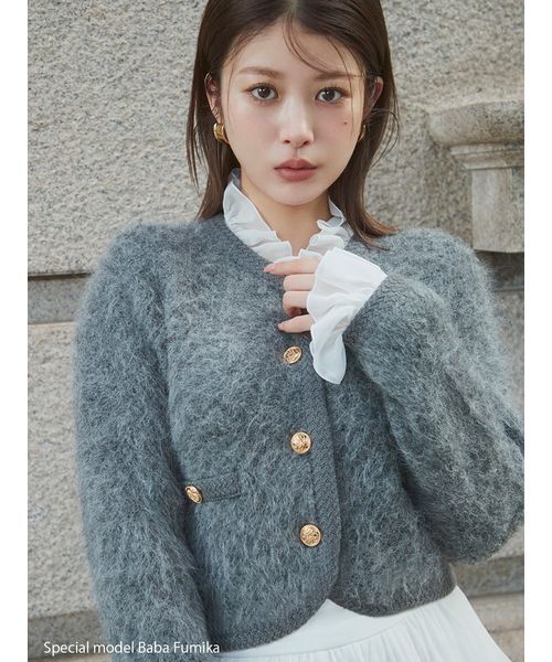 SNIDEL（スナイデル） ジャケット ノーカラージャケット ファーライク