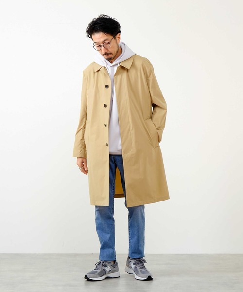 MEN'S MELROSE ステンカラーコート コート MOVE IT ストレッチタフタ