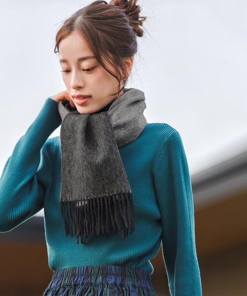 Tiaclasse マフラー ストール 「ウール100％」リバーシブルマフラー