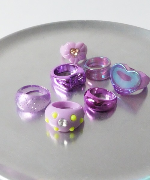Port（ポート） 指輪 リング 「 」 7個セット カラフル アクリル