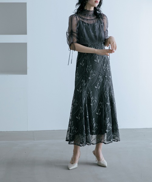 niana（ニアナ） ドレス チュールボレロレースキャミワンピレイヤード