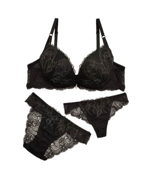 ブラジャー ショーツセット 3点セット ナチュラル プティ エンブロイ