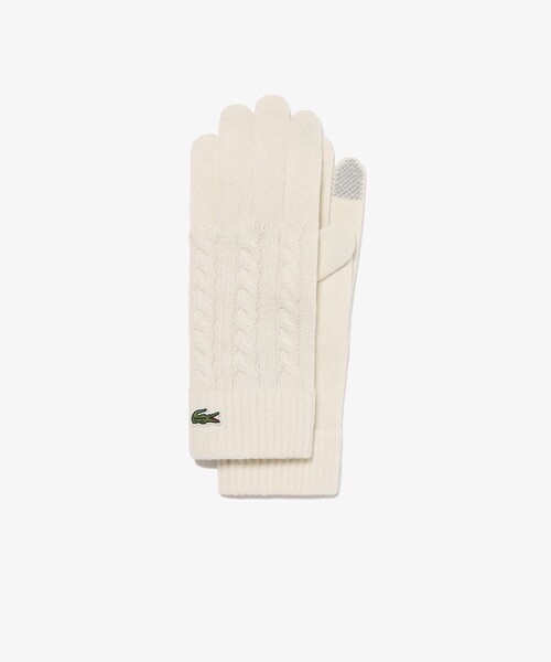 LACOSTE（ラコステ） 手袋 ケーブルニットグローブ タッチパネル対応
